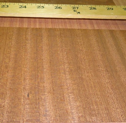 African Ribbon Sapele Mahogany wood veneer 8.5&#034; x 4.75&#034; no backing (raw veneer)