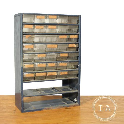 Vintage industrial small parts cabinet jewelry box 35 drawers for sale