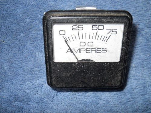 Panel Mount Analog Meter 0-75 Amps DC, Small Size 2.25&#034; Square w/ Mounting Clip