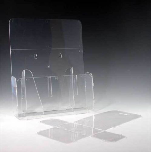 50 Fold Up Acrylic Brochure Holders -  4.25&#034; x 8.5&#034; - Clear Plastic