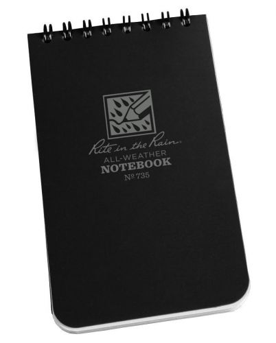 Rite in the Rain #C935B Black Cover for 3x5 notebooks and #735 3x5 Notebook