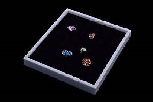 White plastic 36 slot velvet ring insert jewelry display tray holder case for sale