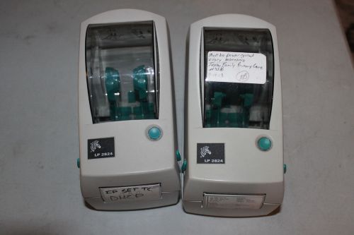 Lot of 2 zebra lp 2824 direct thermal barcode label printer network for sale