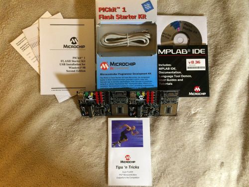 Microchip pickit 1 flash starter kit w/ pic16c745 - two motherboards! complete! for sale