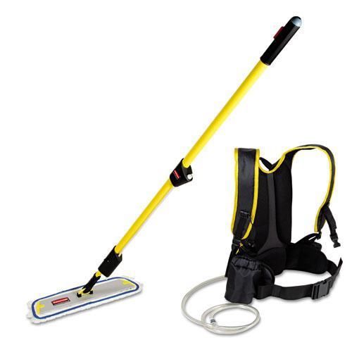 New rubbermaid fgq97900yl00 flow finishing system, 56&#034; handle, 18&#034; mop head, for sale