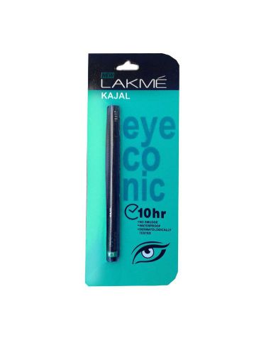 LAKME EYECONIC BLACK KAJAL PENCIL WATER PROOF NO SMUDGE SAFE STAY 10 HOURS
