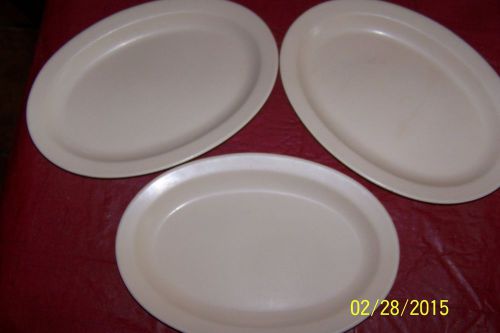 Set of 3 Heavy Duty Melamine Traditional Style Oval Platter