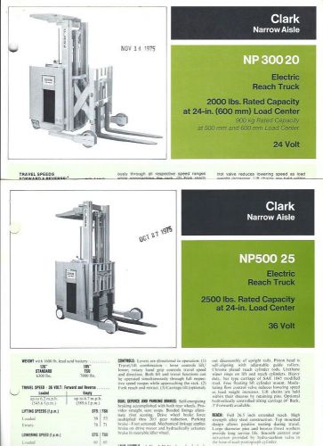 Fork Lift Truck Brochure - Clark - NP NS 300 Elec Reach Straddle 9 item (LT169)
