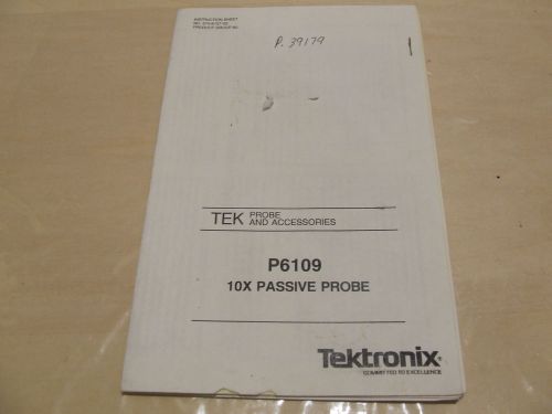 TEKTRONIX P6109 10X Passive Probe Instruction Sheet