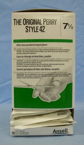 1 Box 50Pr/Pkgs Ansell &#034; The Original Perry Style 42&#034; Surgical Gloves #5711104