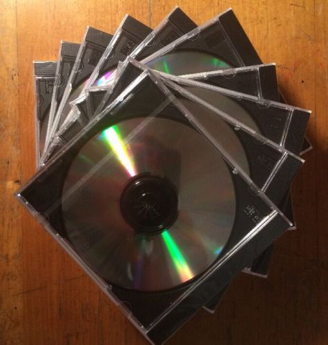 10 New Black Single Slim CD DVD Jewel Case