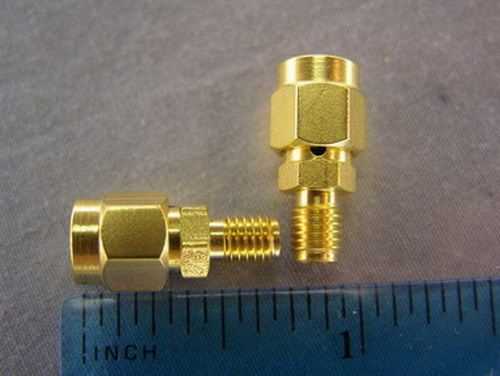 2 Gold Plated Male SMA to SSMA / OSSM Female Adapters