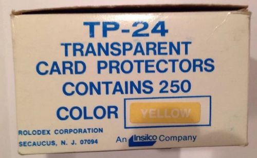 Vintage Box ~200 ROLODEX TP-24 TRANSPARENT 2.25x4 YELLOW CARD PROTECTORS
