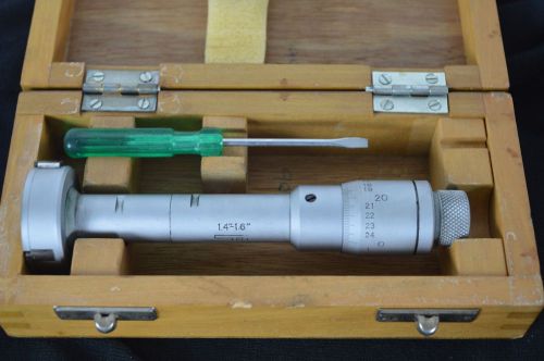 SPI Inside Bore / Hole / Cylinder. 3-point Micrometer 1.4 To 1.6&#034; With Case