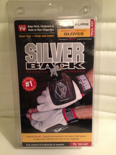 SILVER BACK MENS MAGNETIC POWERED WORK GLOVES SIZE XL STYLE 221 NEW