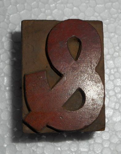 Letterpress Letter &#034;Ampersand &amp;&#034; Wood Type Printers Block Typography.In793