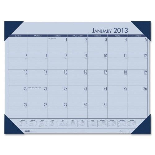 House of Doolittle Ecotones Compact Desk Pad Calendar Blue 18.5&#034; W x 13&#034; D