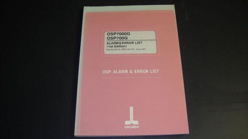 Okuma osp-7000g, 700g alarm &amp; error list manual for sale
