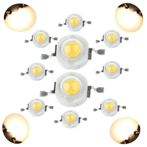10pcs 1w warm white high power led bead lamp bulb chips super bright 90-100lm for sale