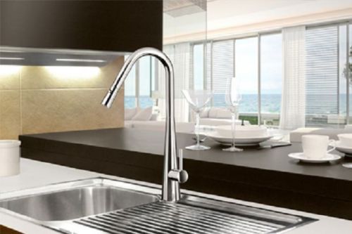 Linsol aria high quality kitchen mixer tap / taps with pull down hose for sale