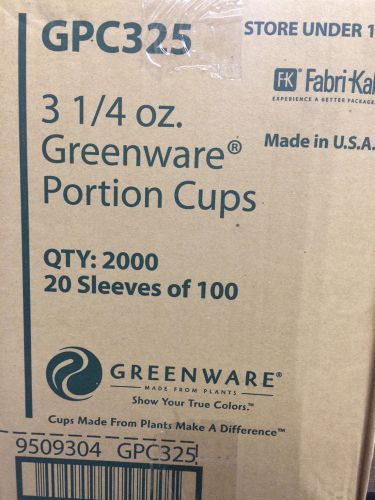 3 1/4 Oz. Greenware Portion Cups 20 Sleeves of 100 GPC325