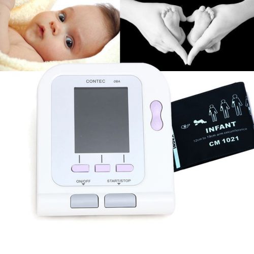 Adult &amp; infant neonatal baby digital automatic blood pressure monitor 2 cuffs for sale