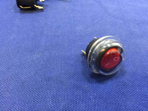 1x waterproof ac 6a 250v red light on off spst cap car boot rocker switch b18 for sale