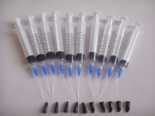 10 PCS Syringes 10ml +22G 1.5&#034; PP Flexible Tips, compatible with EFD