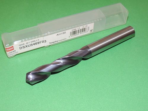 Tungaloy 35/64&#034; Solid Carbide Coolant Fed Drill 3xD TiALN (DSXU5469F03) GIGA JET
