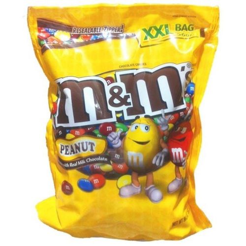 M&amp;M Chocolate Peanut 56 oz Bulk Bag Candy Shell Candies Vending M&amp;M&#039;s NEW M&amp;MS