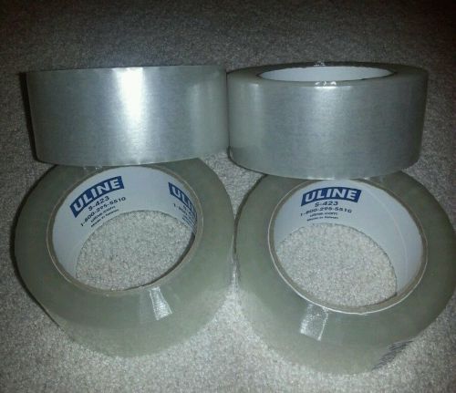4 Rolls of 2&#034; X 110 Yards Clear 2 Mil ULINE Industrial Shipping / Packing Tape