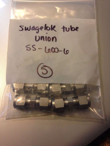 Swagelok -  ss-600-6 -  ss tube union, 3/8&#034; (lot of 5) for sale