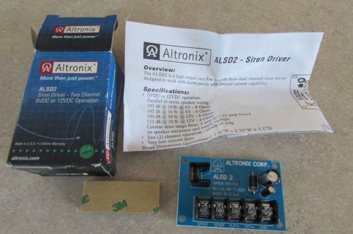 Altronix ALSD2 Siren Driver Two Channel 6VDC 12VDC - Free Ship - 60 day returns