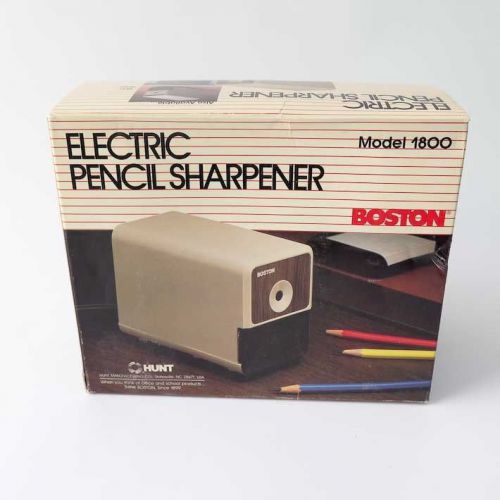 New Vintage BOSTON Electric Pencil Sharpener Model 18 by HUNT MFG. Made in USA