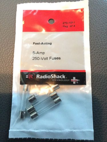 5.0a 250v fast-acting 1 1/4 x 1/4 &#034; glass fuse (4-pack) (270-1011) for sale