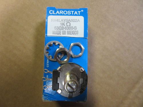 Clarostat RV4LAYSA102A Potentiometer 1K &#034;1000 Ohms&#034; 53C2-1000-S NEW!! Free Ship