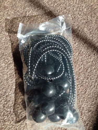 10 PC BLACK STRETCH CORDS BALL BUNGEE CORDS 9&#034; LENGTH NEW IN BAG