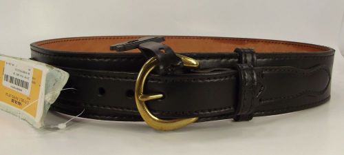 Safariland 146-38-2b border patrol duty belt plain black leather brass buckle for sale