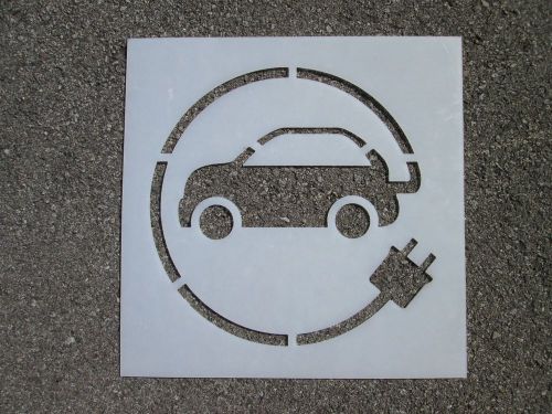 36&#034; Electric Car Stencil 1/8&#034; LDPE ReUsable Easily Cleaned. Parking Lot Stencils