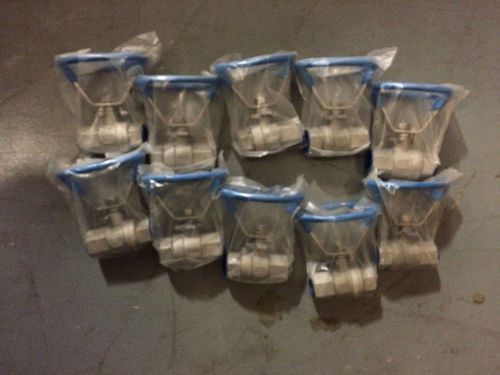 Lot of 10 1/2&#034; female one piece 304 stainless steel ball valve npt oval handle for sale
