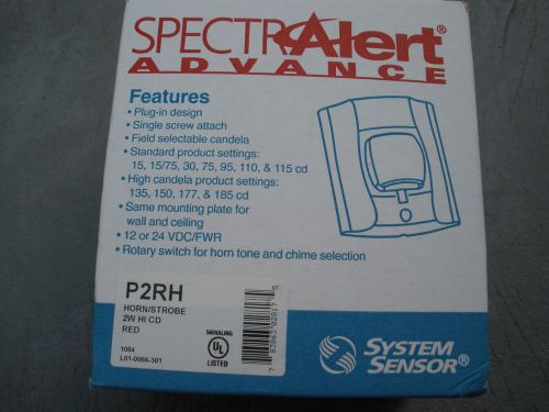 System Sensor P2RH Fire Alarm Horn Strobe Equipment 2W HI CD Plug in New