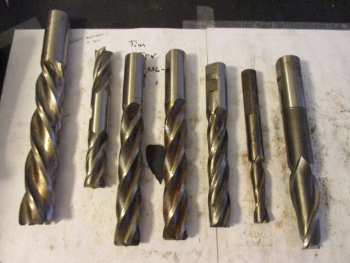 Lot of 7 End Mills -Good Condition  Machinist toolmakers mill id.28