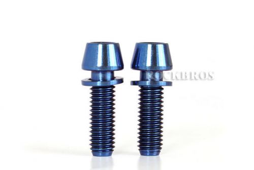 Rockbros titanium ti bolt screw m5 x 16mm washer taper head conical blue 2pcs for sale