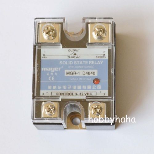 New D4840 Solid State Relay SSR AC480V 40A Control Voltage 3-32V DC
