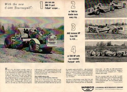 1962 New L-W C-500 Tournapulls ad, 4 photos/4 models in dbl-pg ad