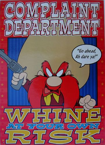 Complaint department humor looney tunes cartoon classic metal sign for sale