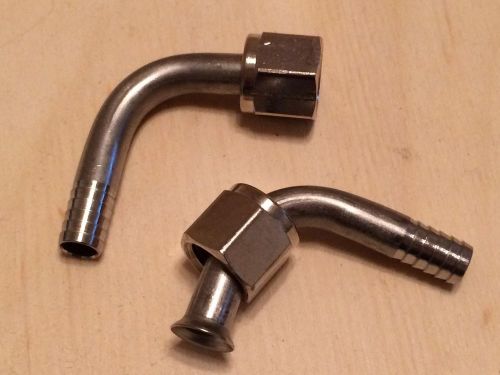 Qty 10- NEW Stainless 3/8&#034; Flare Nut x 3/8&#034; Barb Elbow
