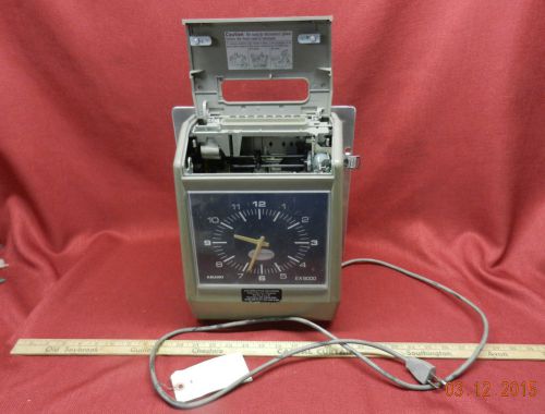 Amano EX9000  EX 9000 Electronic Time Clock / Recorder - Card Punch/Stamp w/ Key