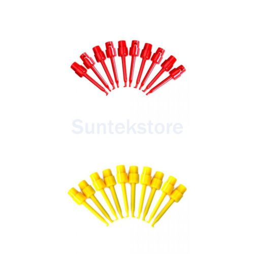 20pcs red yellow mini hook clip grabbers test probe for tiny component smd pcb for sale