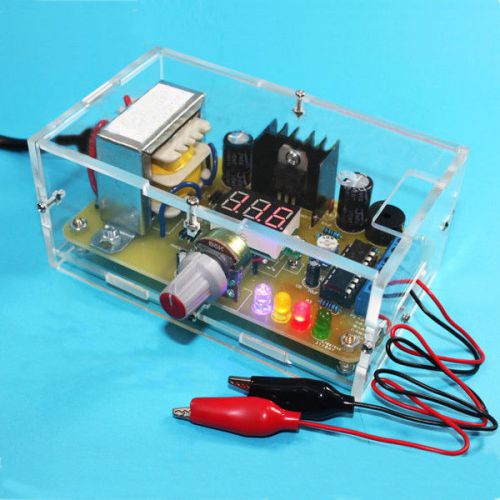 DIY LM317 Adjustable Voltage Power Supply Board Learning Kit With Case